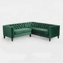 Forest green sectional sofa wooden fram velvet corner furniture